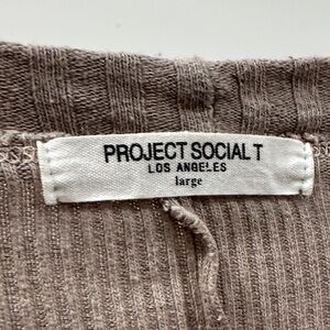 Project Social T Taupe Ribbed Knit